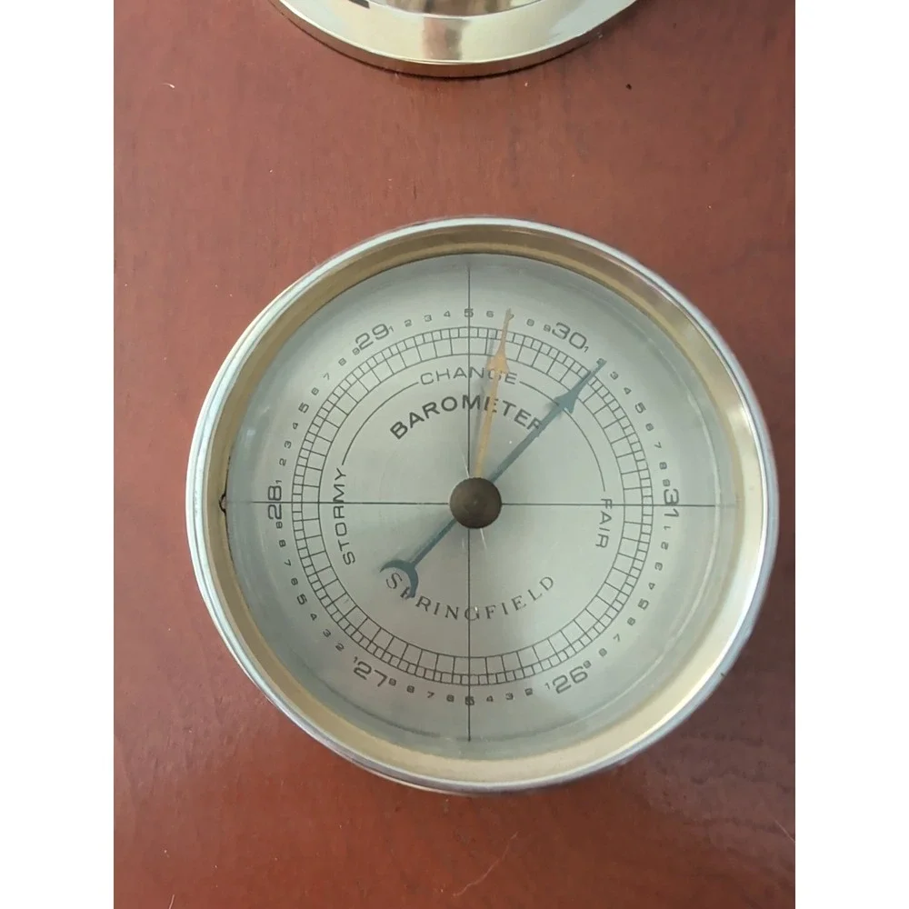 Vintage Springfield Weather Station: Thermometer Barometer Humidity Made In USA